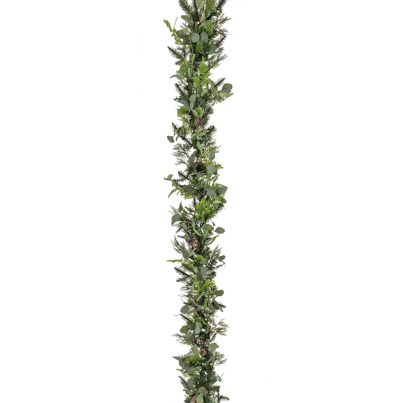 National Tree Company 9 ft. HGTV Home Collection Pre-Lit Winter Garden Garland - 9 ft