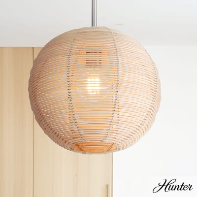 Hunter Berkeley Boho Rattan Pendant - Kitchen, Bedroom, Living Room, Dining Room, Entry - Transitional, Coastal