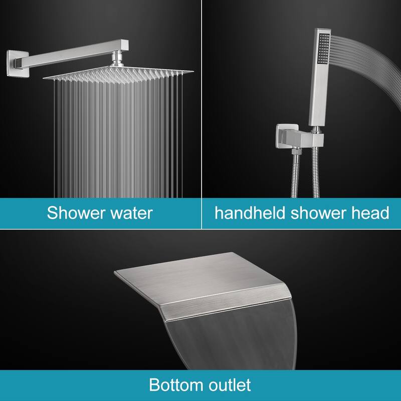 WIZ 3-Spray Patterns With 2.5 GPM 12 in. Showerhead Shower System