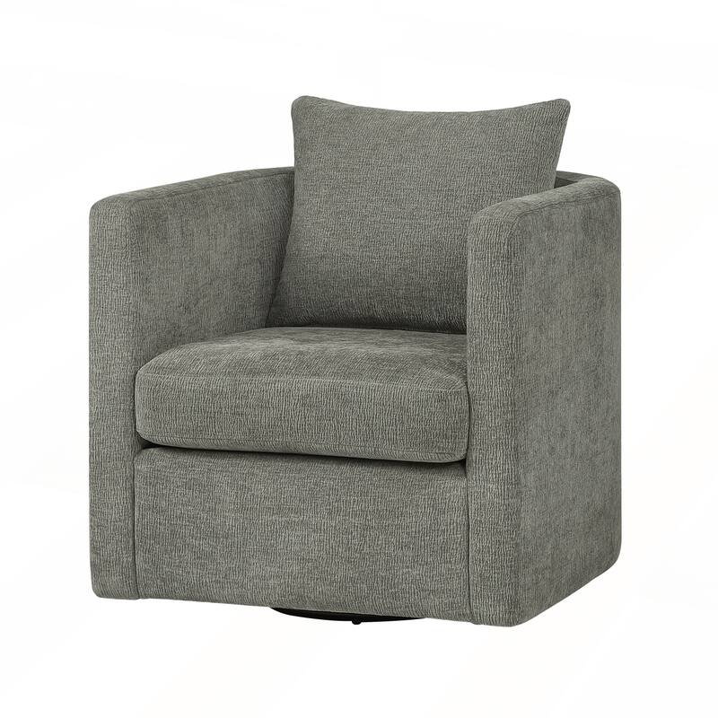 Performance Fabric Swivel Barrel Chair