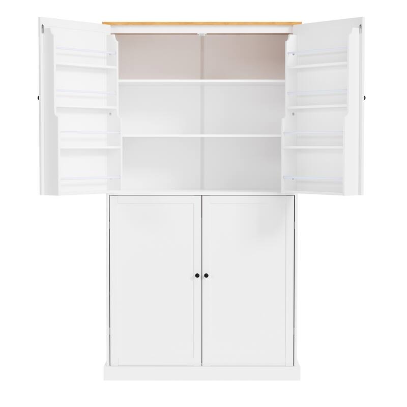 Freestanding Kitchen Pantry Large Cupboard Storage Cabinet with 2 Drawers