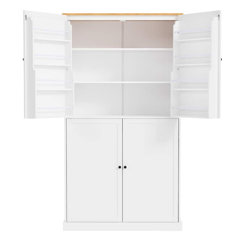 Kitchen Pantry with 2 Drawers, 2 Adjustable Shelves and 8 Door Shelves