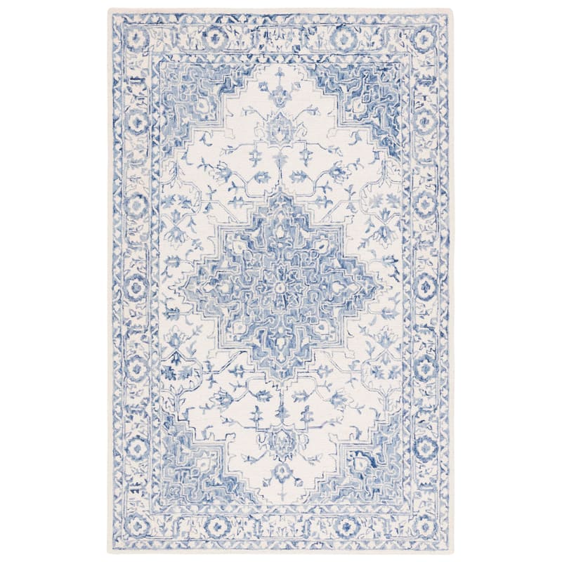 SAFAVIEH Handmade Metro Aloys Oriental Wool Rug - 5' x 8' - Blue/Ivory
