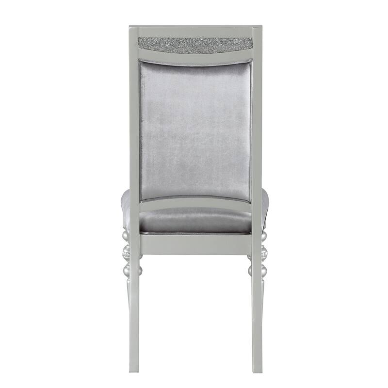Grey and Platinum Upholstered Side Chairs (Set of 2)
