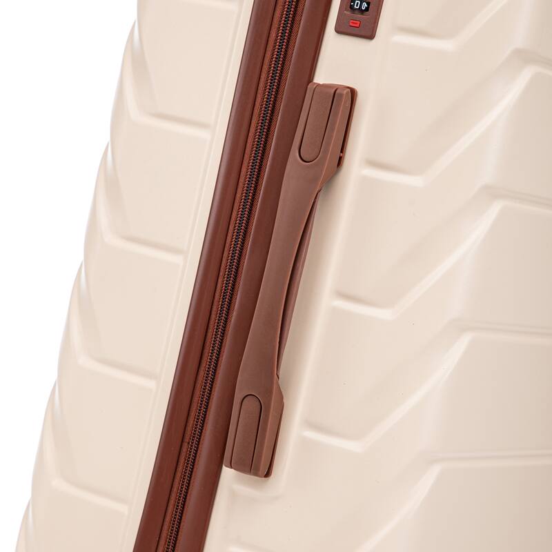 20"/24"/28" 3-Piece, Modern Luggage Sets with Retractable Handle and Combination Lock, for Boarding Travel, Beige