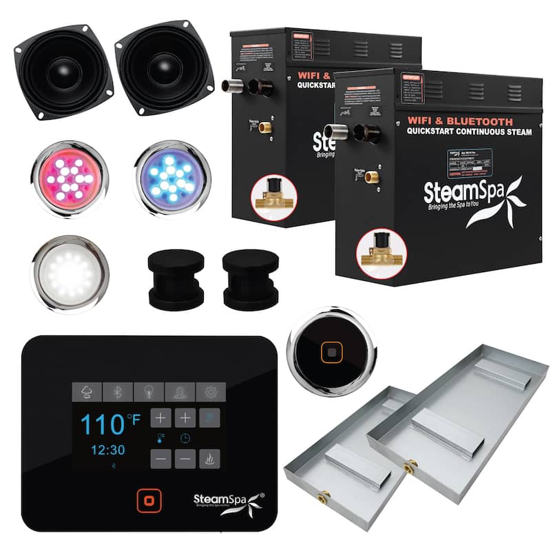SteamSpa BKT1800-A Black Series Wifi and Bluetooth 18kW QuickStart - Matte Black