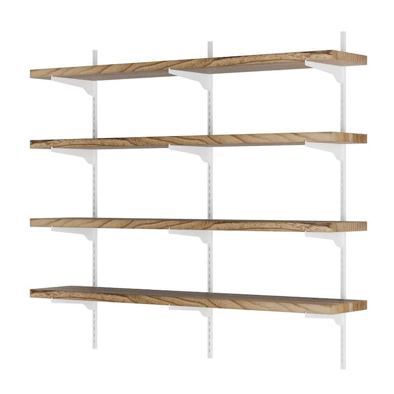 Wallniture Turin 54" Floating Adjustable Shelf, Wall Mounted Shelves with Tier Options, Living Room Shelves, Rustic & Boho Decor