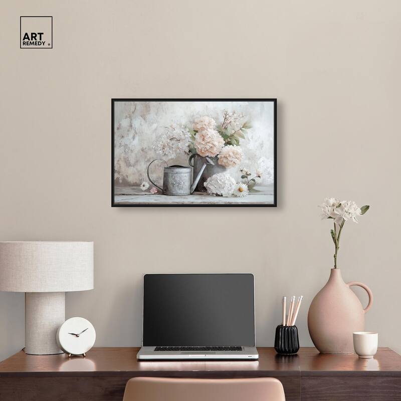 Can and White Blooms Canvas by Art Remedy
