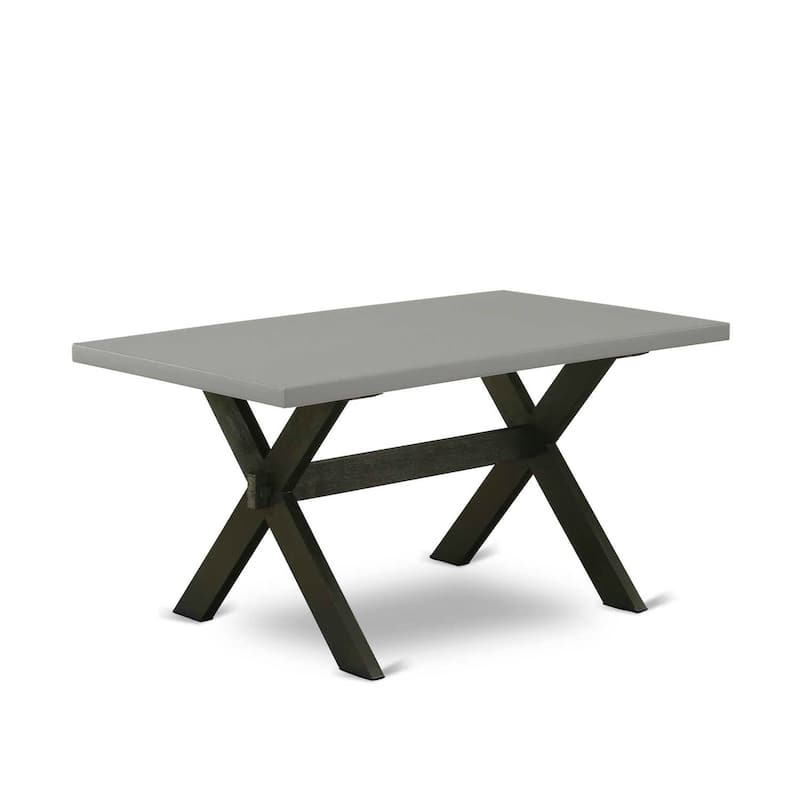 HomeStock 5-Piece Rectangle Natural Oak Finish Solid Wood Top Dining Table with 4 Upholstered Chairs with Lattice Back