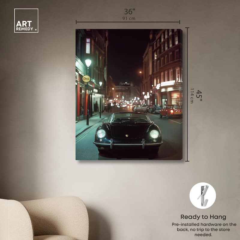Night Roadster Canvas by Art Remedy, Gallery Wrapped