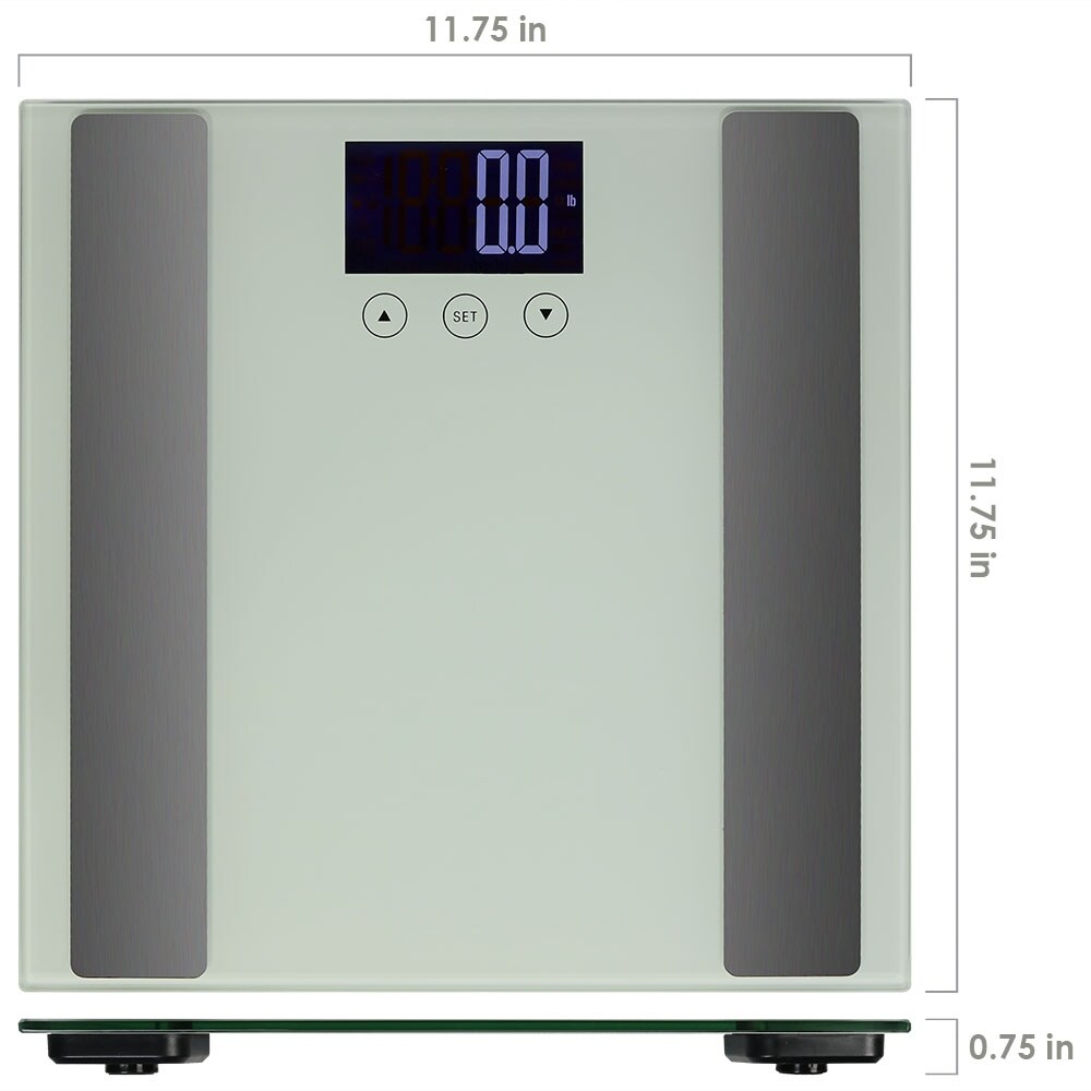 Sunnydaze Digital Precision High Accuracy Body Fat Bathroom Scale With Step On Technology And Lcd Back Lit Screen