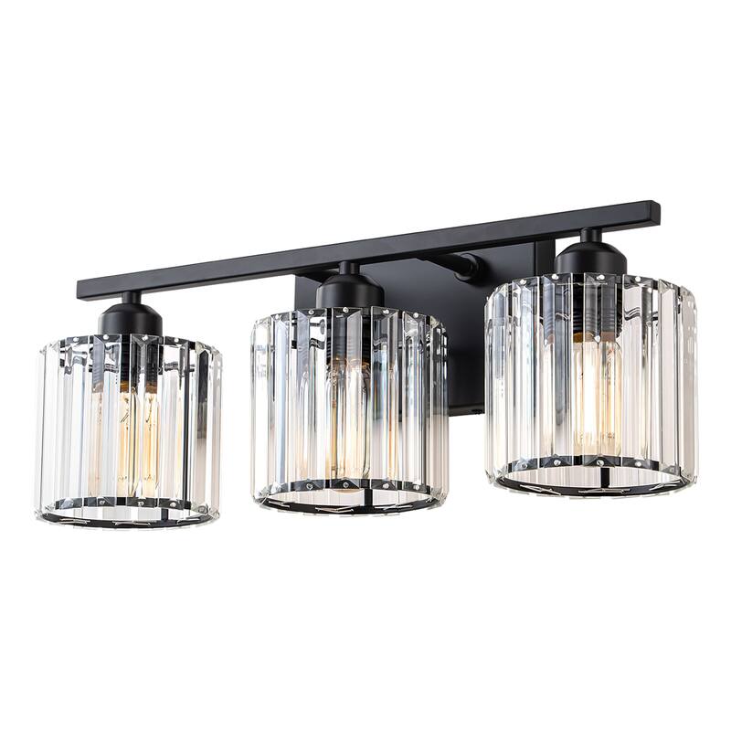 Starsky 3-Light 19inch Modern Bathroom Glass Crystal Vanity Light Wall Sconces