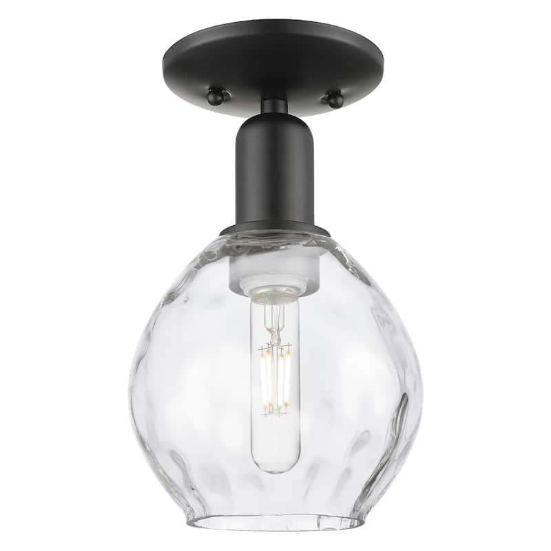 Innovations Lighting 716-1C-10-6 Waverly Semi-Flush Waverly 6" Wide - Matte Black / Clear