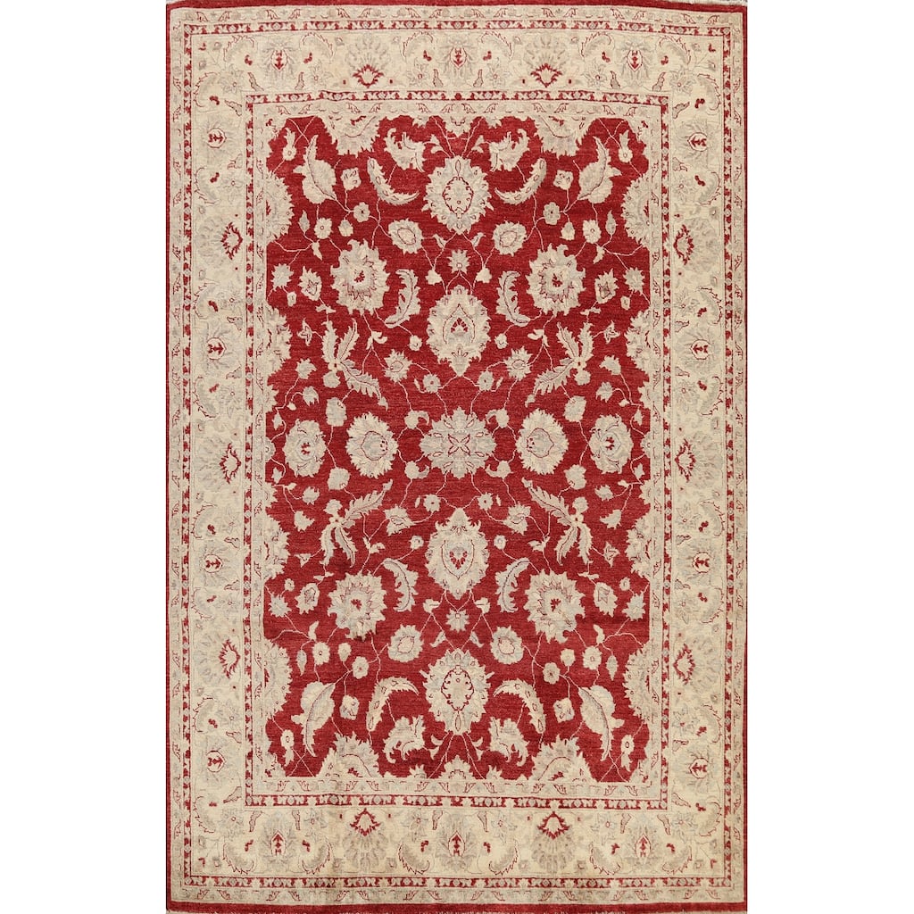 Traditional Floral Peshawar Oriental Wool Area Rug Hand-knotted Carpet - 8'0" x 9'10"