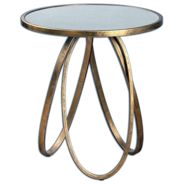 slide 1 of 1, Uttermost Montrez 27" x 24" End Table Gold Leaf