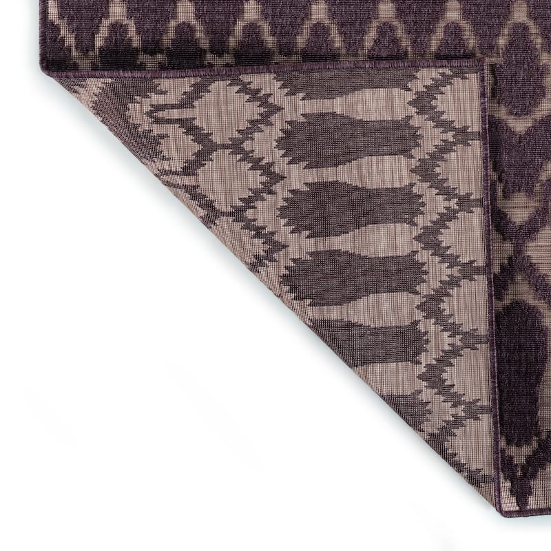 Contemporary Transitional Geometric Textured High-Low Cut & Loop Rectangle Throw Rug - 2x 3