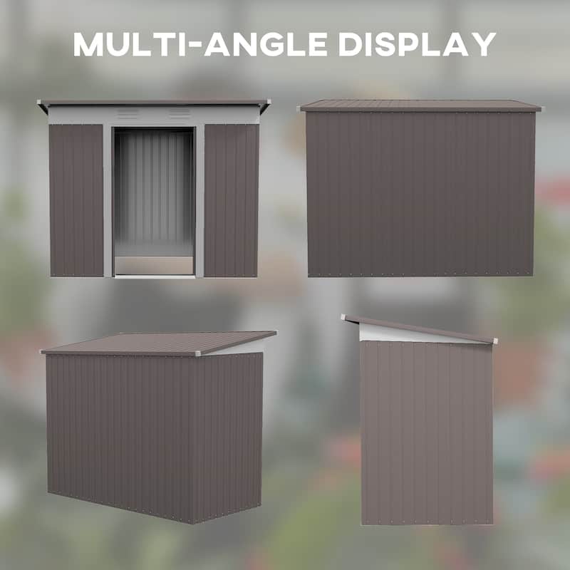 Outsunny 6' x 3.6' Steel Frame Backyard Garden Tool Storage Shed with 2 Air Vents and Dual Locking Doors