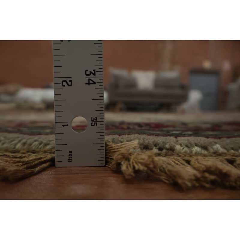 Hand Knotted Oriental 100% Wool Carpet Traditional All-Over Beige & Ivories Agra Area Rug - 4' 2'' X 4' 2''