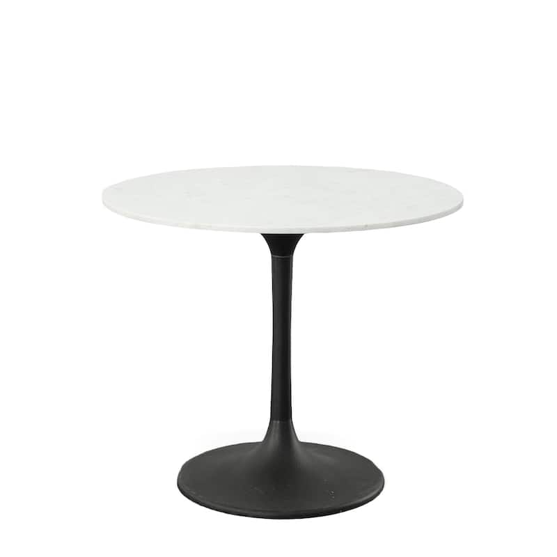 Carolina Living Enzo 36" Round Marble Top Dining Table