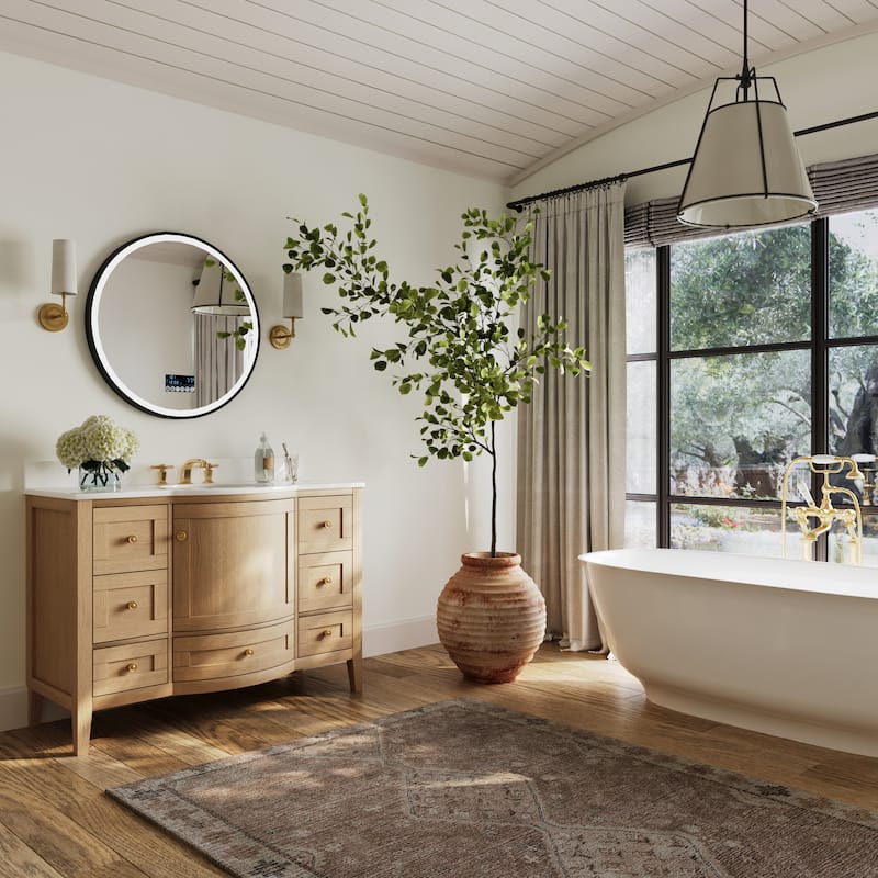 Ancerre Designs Lauren Vanity Set with Carrara White Marble Top