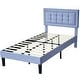 preview thumbnail 7 of 47, VECELO 2-Piece Adjustable 41-47" Height Twin Bed Frame for Kids Soft Padded Headboard with Button Tufting No Box Spring Required