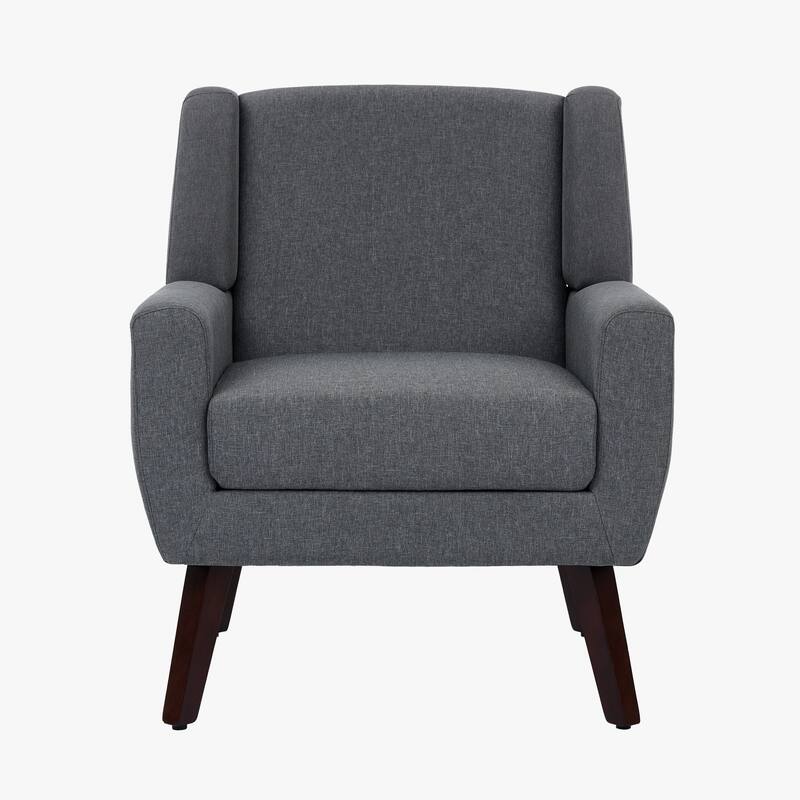 Modern Upholstered Linen Accent Chair Wingback Armchair