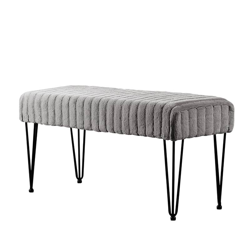Serenta SuperMink Fauxfur Ottoman Bench