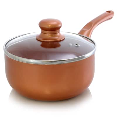 Better Chef 1.5 Qt. Copper Colored Ceramic Coated Saucepan