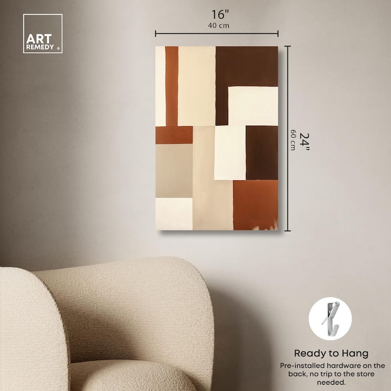 Tonal Grid I Canvas by Art Remedy, Gallery Wrapped