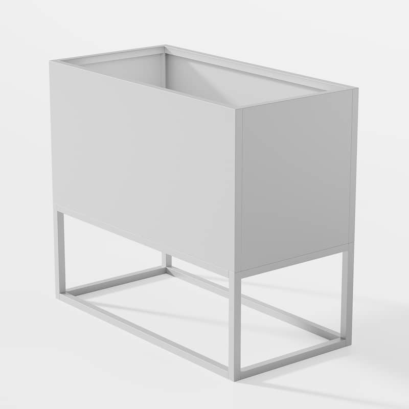 36*18*18 inch Large Metal Rectangular Planter with Shelves and Drainage Holes for Indoor/Outdoor Use, Perfect