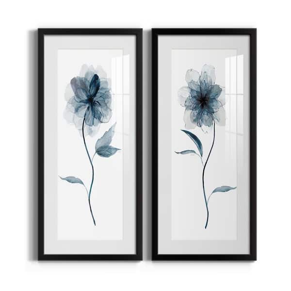 slide 2 of 9, Indigo Floral I-Premium Gallery Framed Print - Ready to Hang