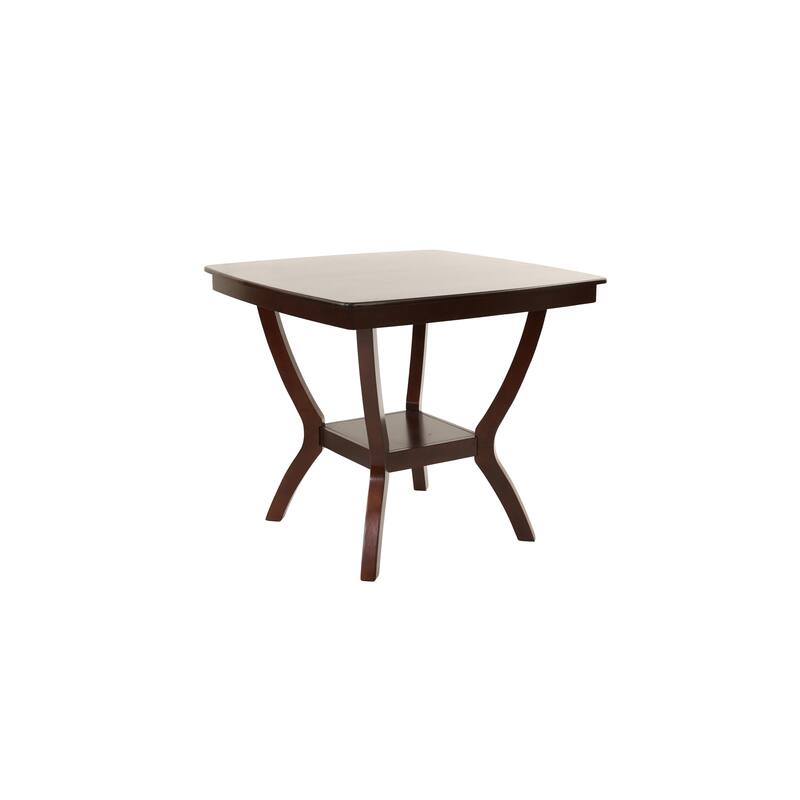 Dining Table Counter Height Dining Table 1pc Table w Shelve Solidwood Espresso Finish Dining Room Furniture