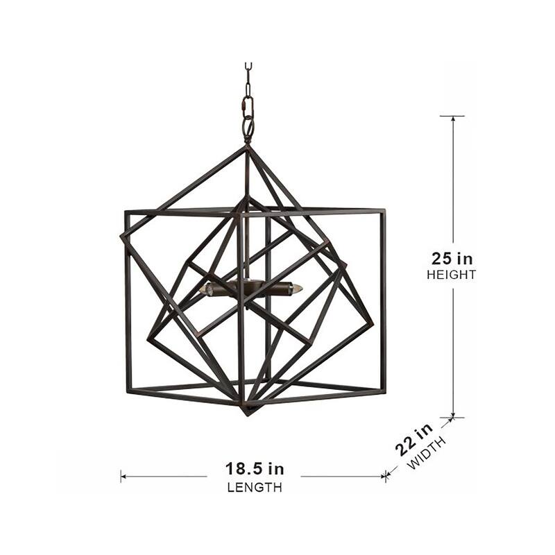 3 - Light Metal Chandelier, Hanging Light Fixture with Adjustable Chain for Kitchen Dining Room Foyer Entryway,Bulb Not Included