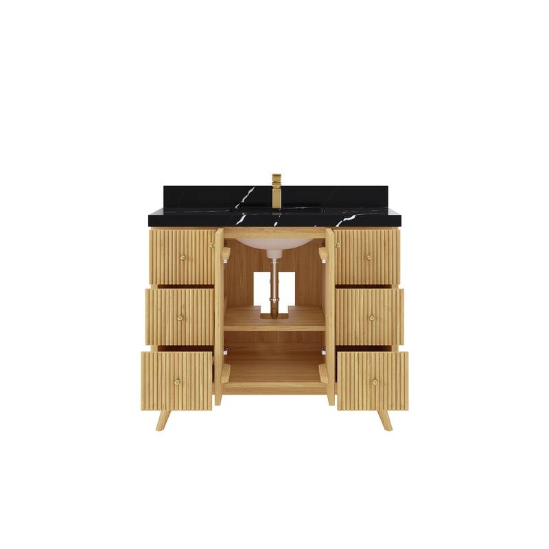 Willow Collections 42 in. W x 22 in. D Pasadena Solid TeakSingle Sink Bathroom Vanity with Countertop