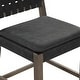 preview thumbnail 36 of 58, Nathan James Cohen Faux Leather Counter or Bar Height Stool, Solid Wood Frame with Footrest and Woven Leather Back