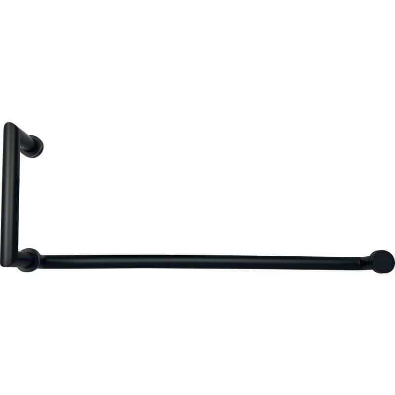 CEL Round Tubing Mitered Corner 8" Pull Handle with 24" Towel Bar Comb Set for Shower Door - Matte Black