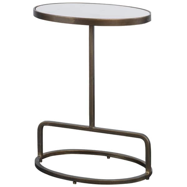 slide 2 of 4, Uttermost Jessenia White Marble Accent Table