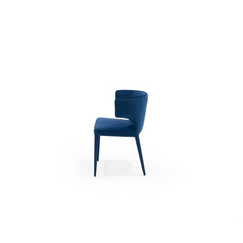 Modrest Lucero Modern Blue Velvet Dining Armchair