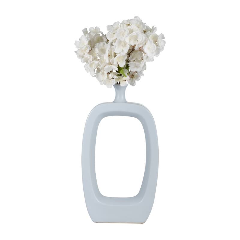 Sagebrook Home Modern Coastal Cut Out Ceramic Bud Vase