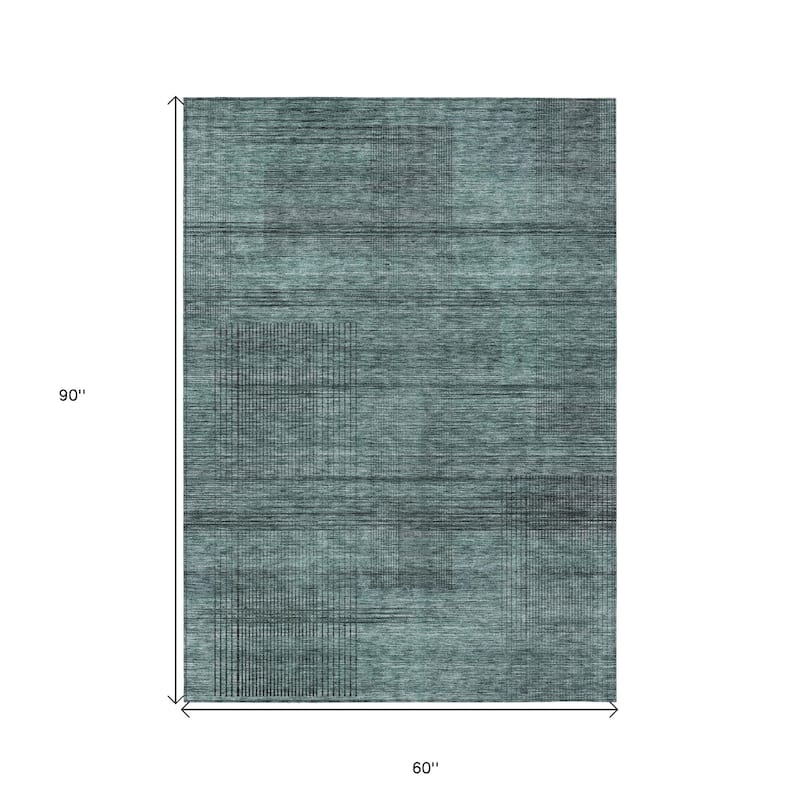 HomeRoots Striped Transitional Rectangle Outdoor Rug