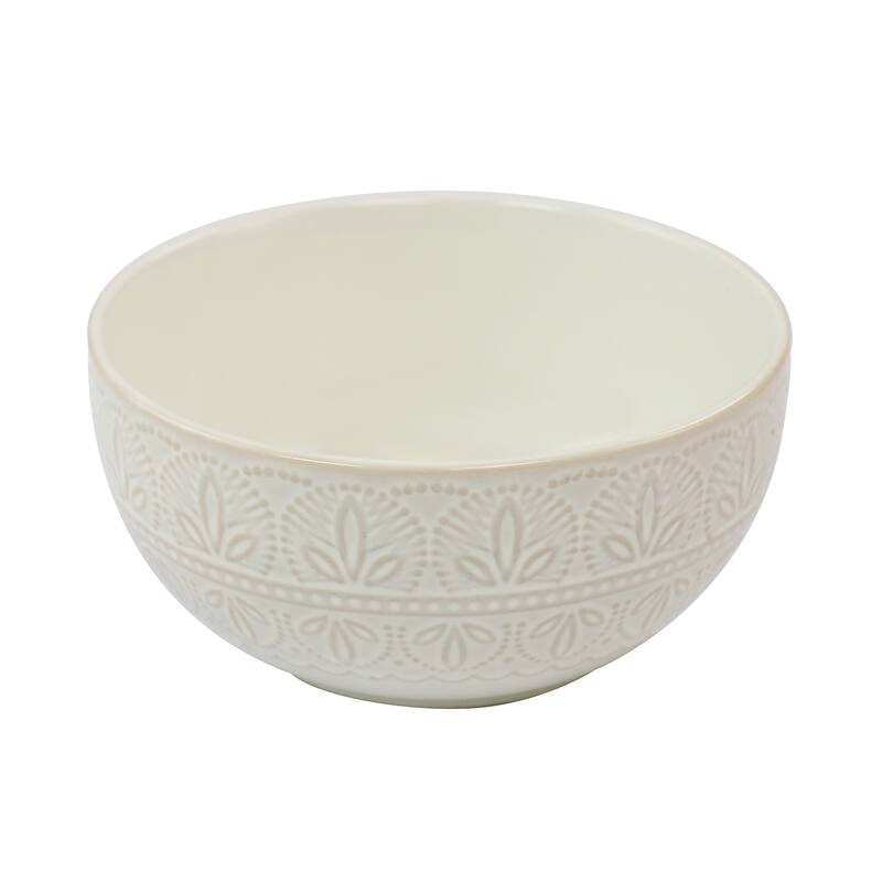 Spring Wedding 16 Piece Round Stoneware Dinnerware Set in White