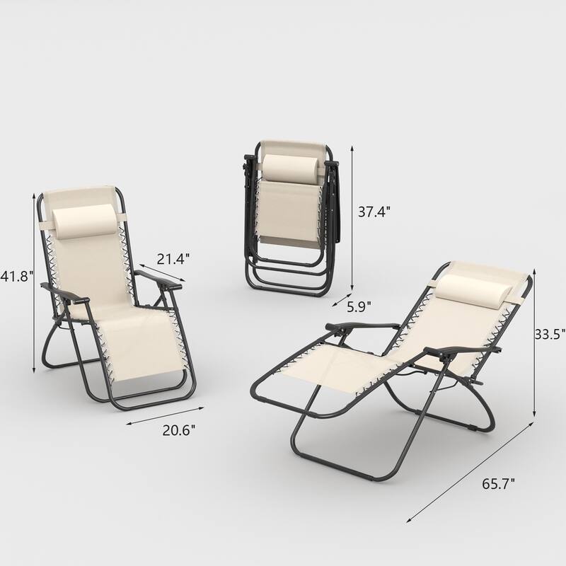Homall Patio Zero Gravity Chair Lawn Lounge Chair with Pillow Set of 2