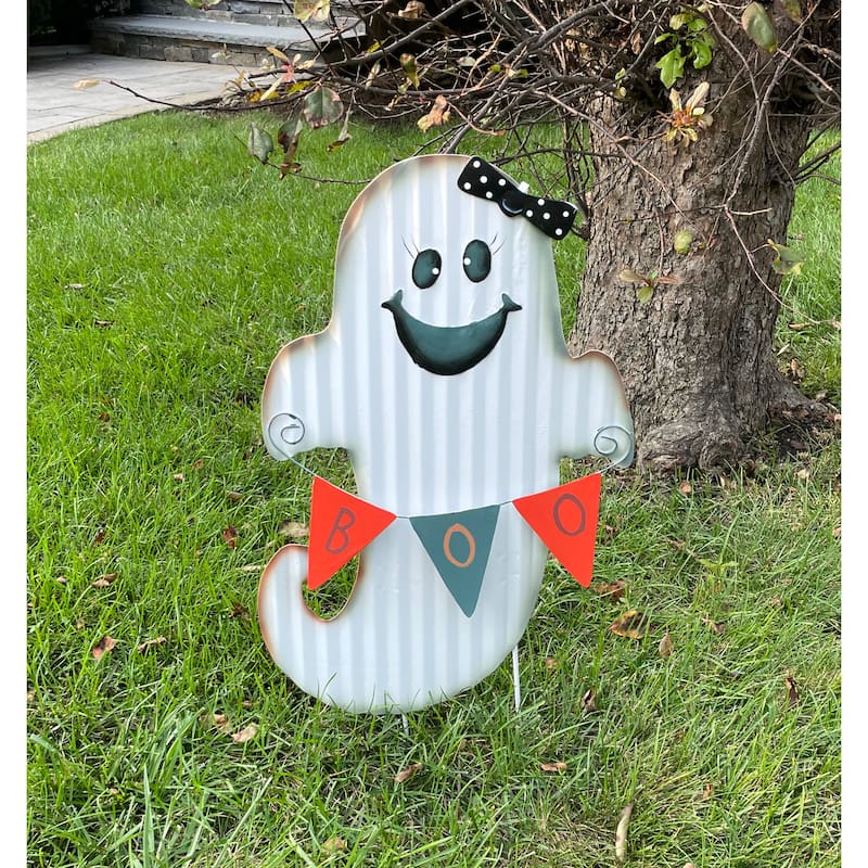 28" Metal Ghost Stick w/ Boo Sign