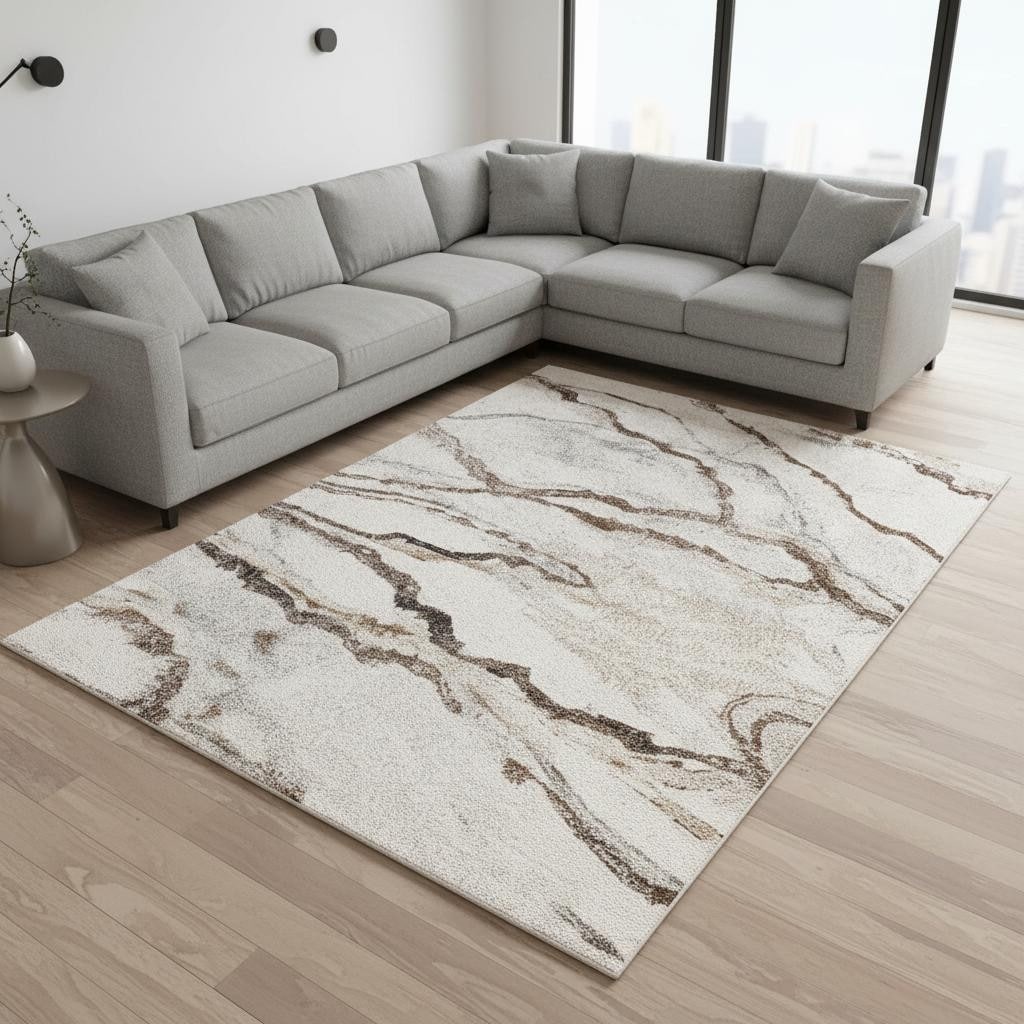 HomeRoots Abstract Modern Rectangle Area Rug - 8' X 11'