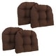 preview thumbnail 47 of 70, 19-inch Twill U-shaped Chair Cushion (Set of 1, 2, or 4) - 19 x 19 Set of 4 - Chocolate