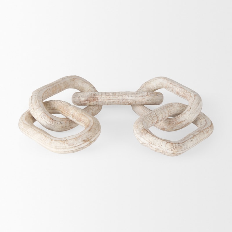 Alix Beige Wooden Link Chain Decorative Object