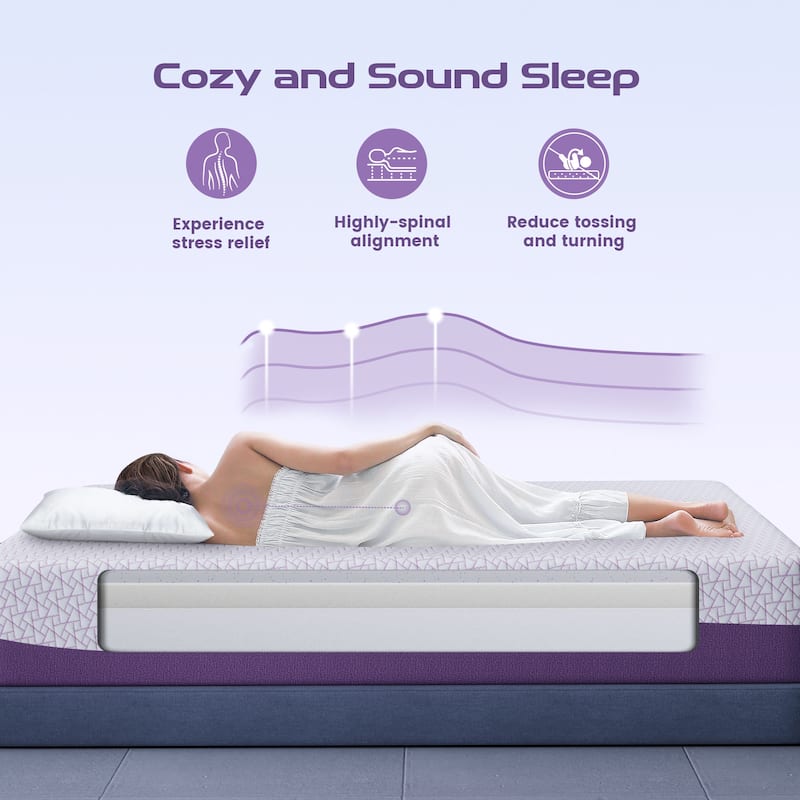 Sersper 10-inch Gel-Infused Memory Foam Mattress,Mideum Firmness,Suitable for Adjustable Bed