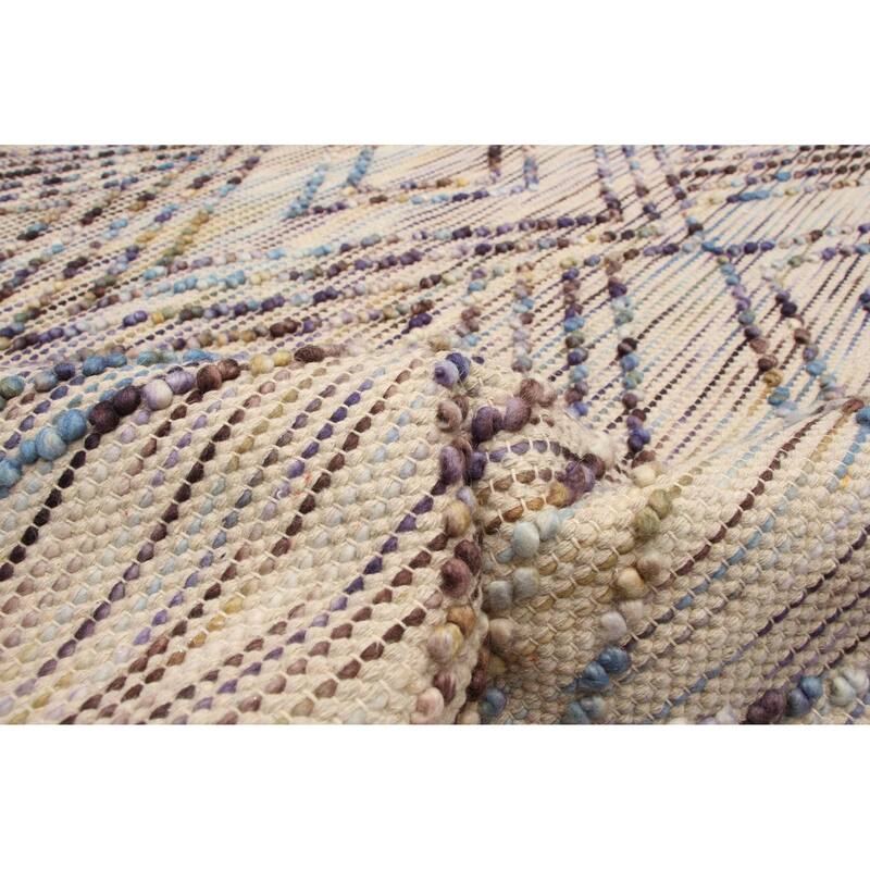 ECARPETGALLERY Braid weave Sienna Light Khaki Wool Rug - 5'0 x 7'11