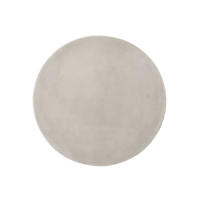 Roomfitters Sirius Concrete Side Table, Modern Round Outdoor Accent Table with Cutout Design, Grey - Gray