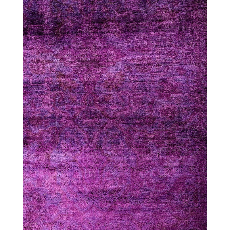 Contemporary Overdyed Wool Hand Knotted Runner - 2' 7" x 14' 3"